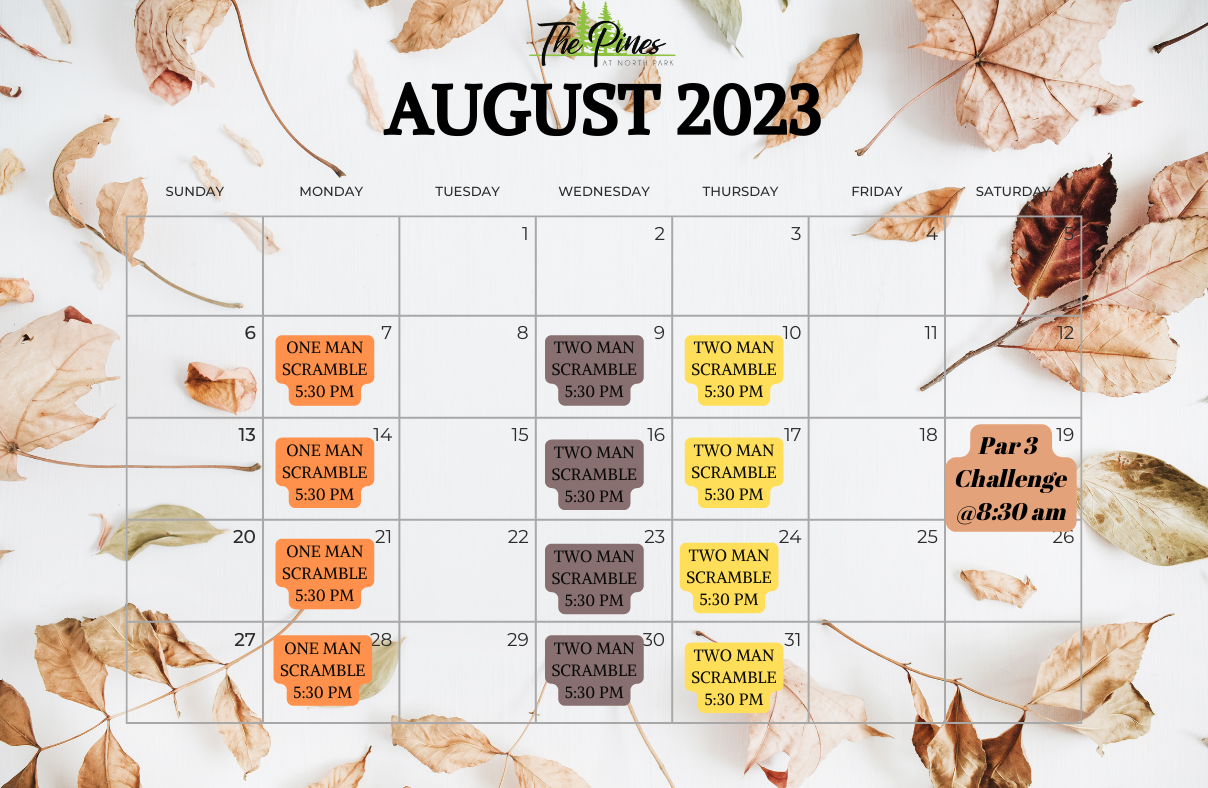 Event Calendar The Pines at North Park