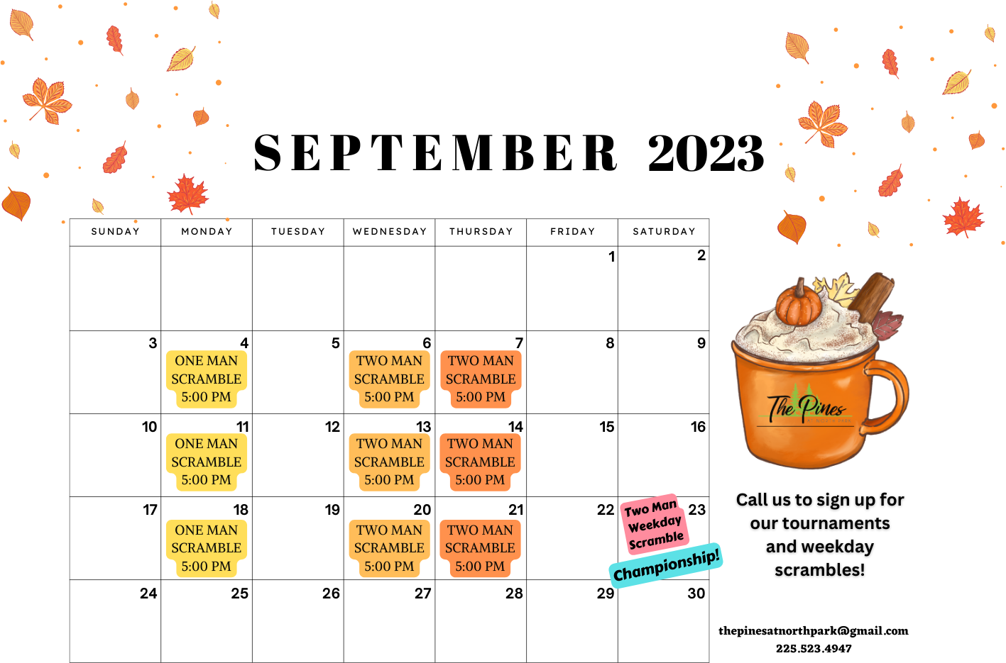 Event Calendar The Pines at North Park